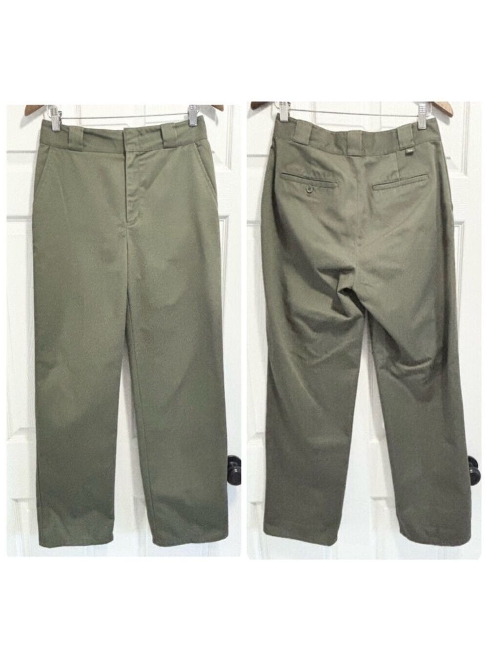 Aritzia TNA Chino Pants Straight Flat Front Olive Army Green Rugby Style Size 6